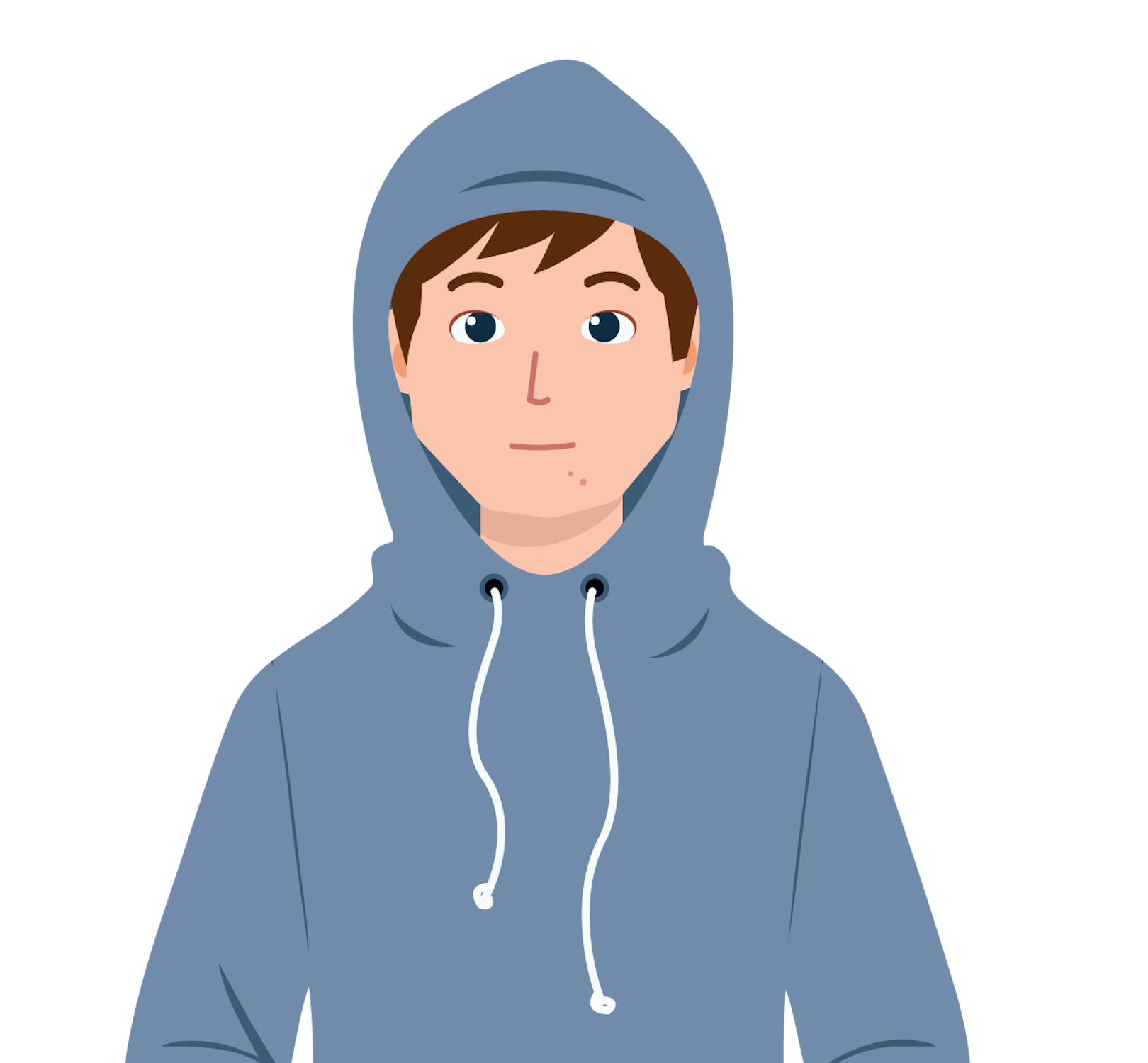 Alex med ett neutralt känslouttryck